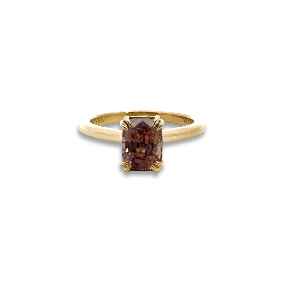 Peach Sapphire Engagement Ring