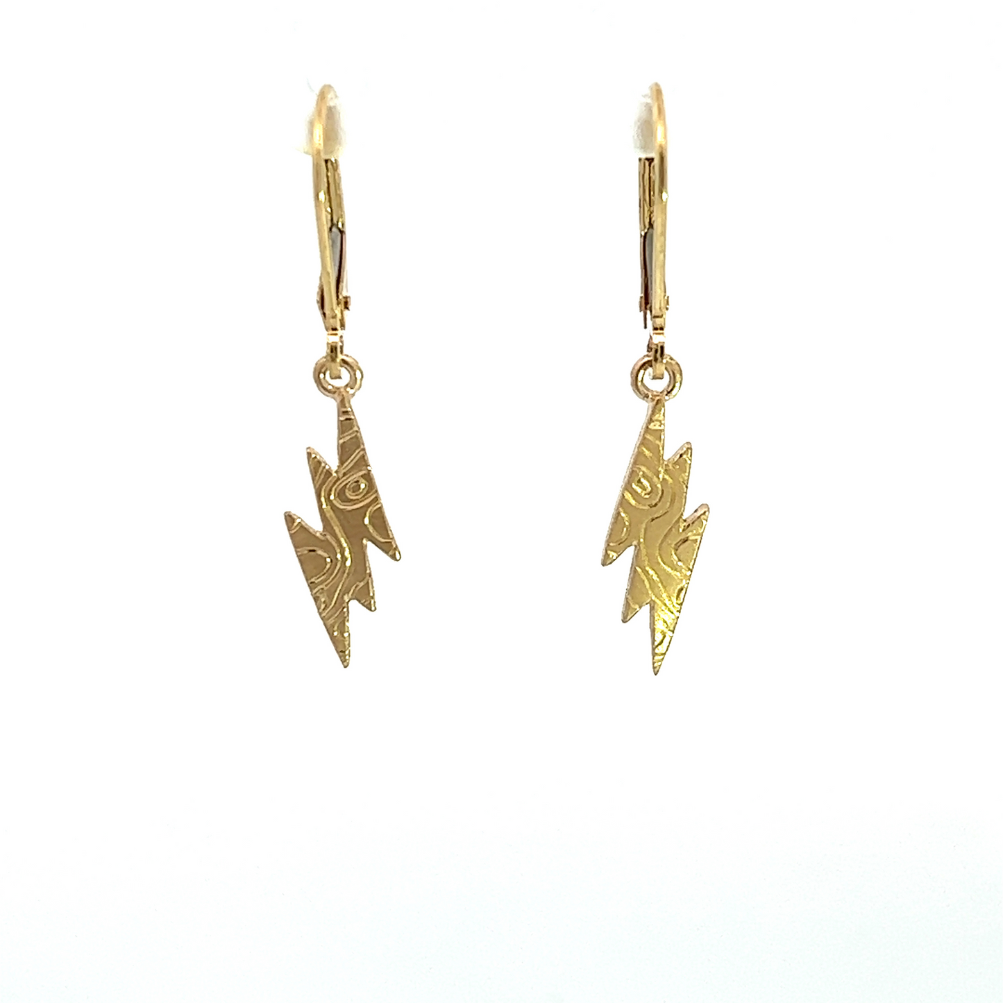 Yellow Gold Lightning Bolt Earrings