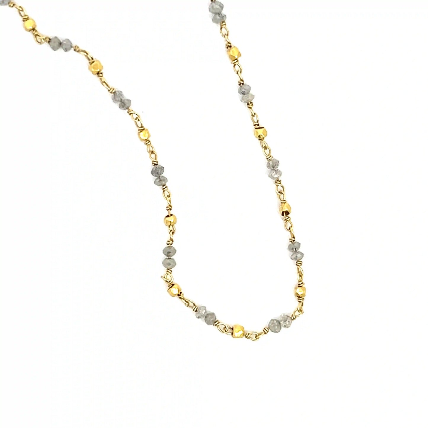 Gray Diamond Bead Necklace