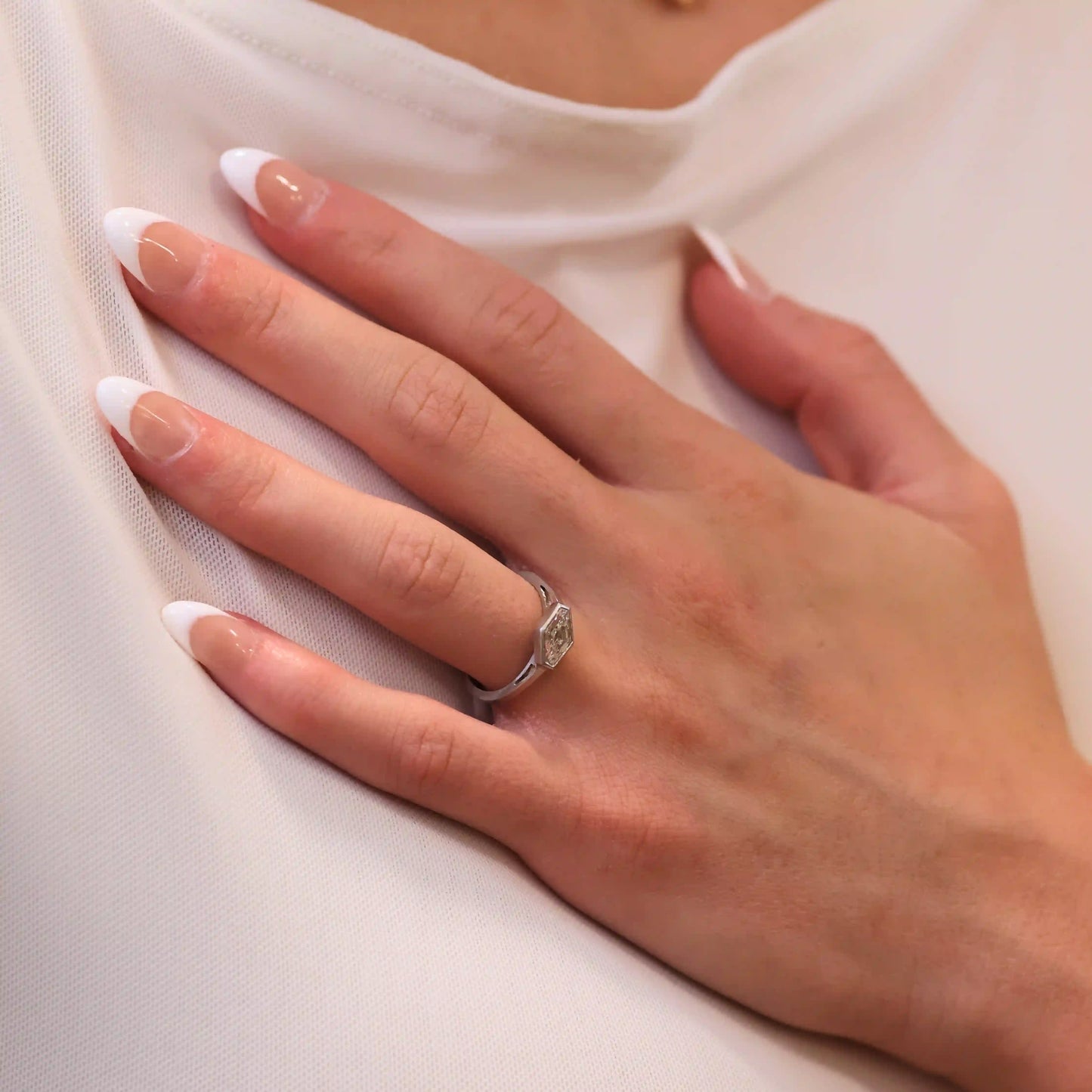 Hexagon Diamond Ring