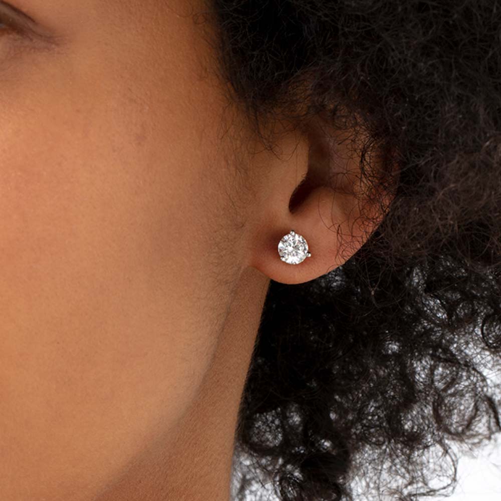Hearts on Fire Three-Prong Stud Earrings
