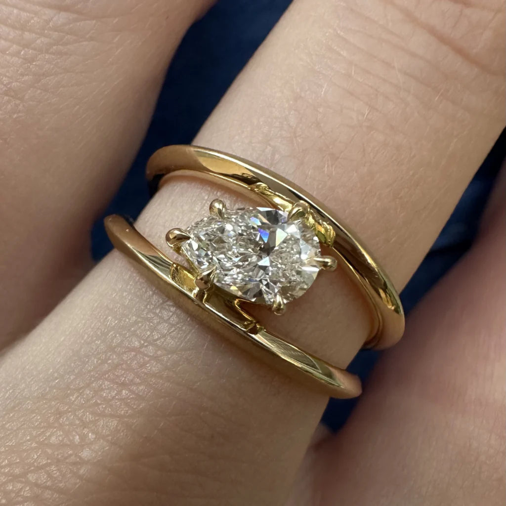 Jade Trau Sadie Solitaire Ring, Pear Center