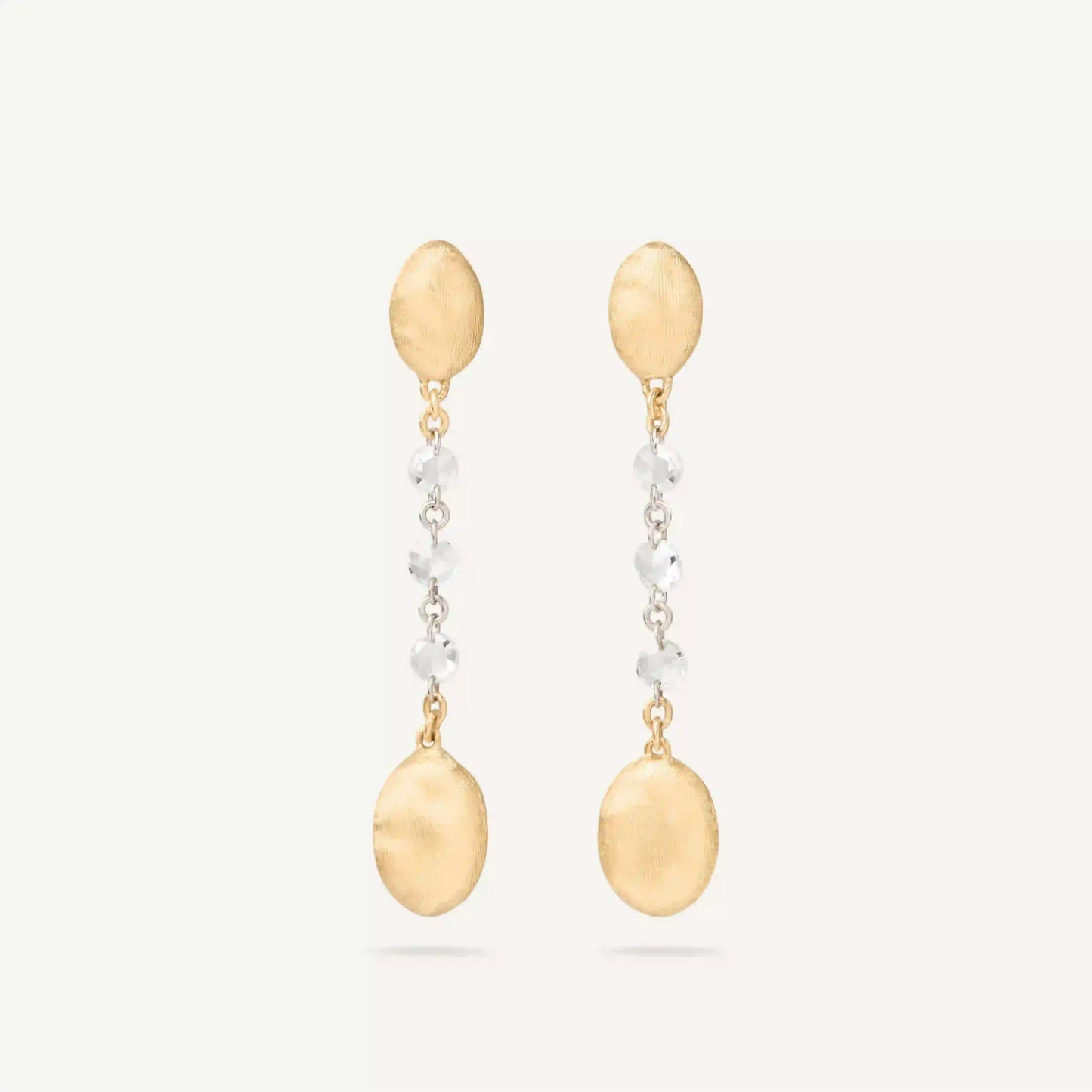 Yellow Gold Pendant Earrings with Diamonds