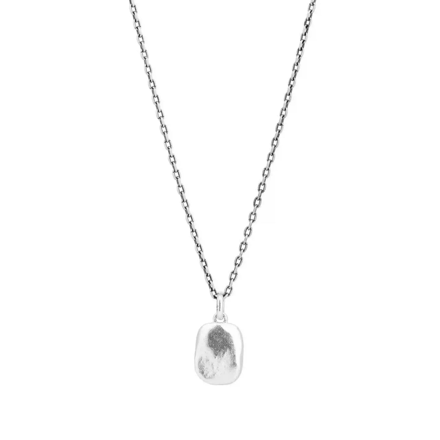 Silver Pebble Pendant Necklace