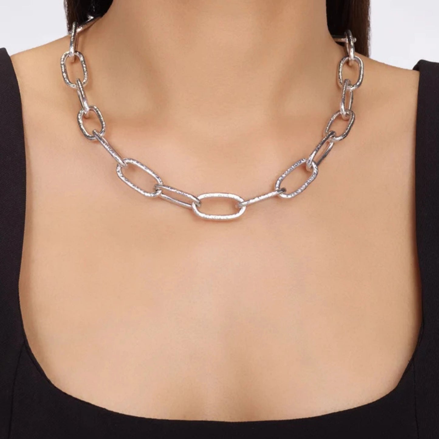 Silver Statement Chain Necklace