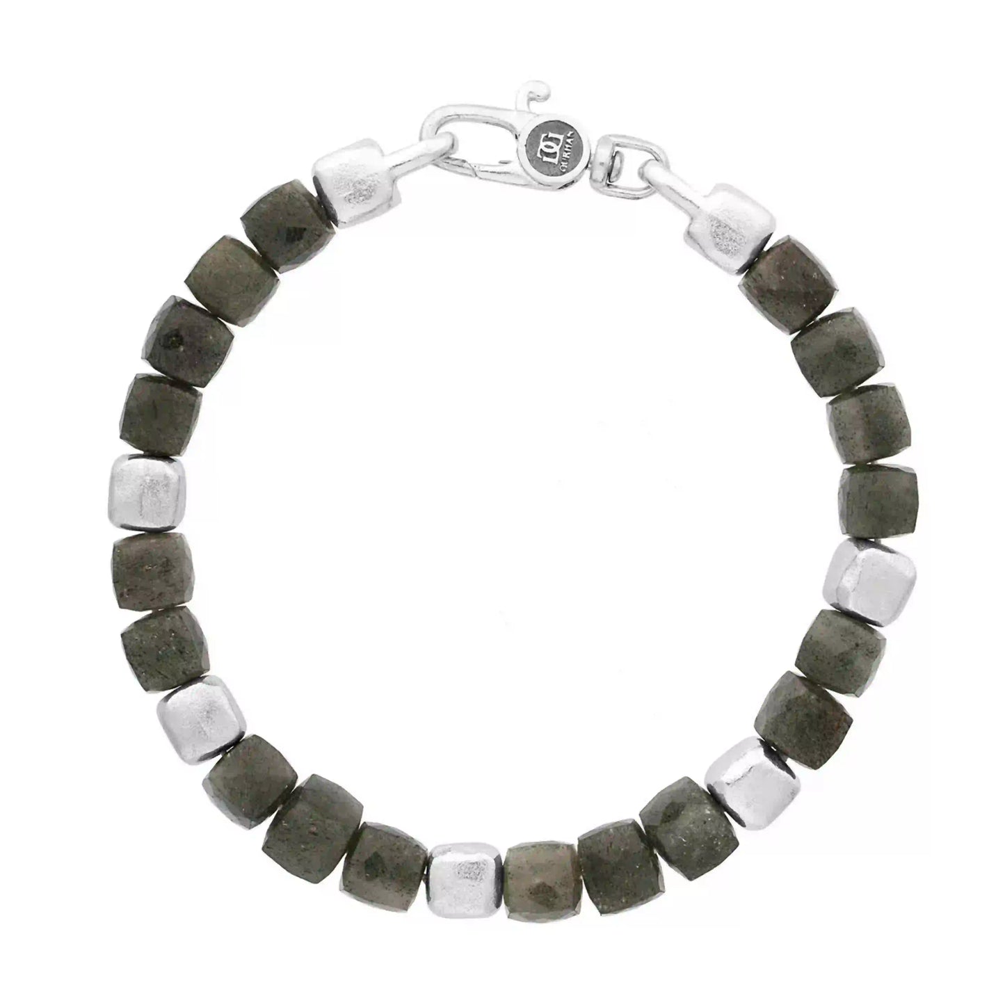 Sterling Silver Vessonite Beaded Bracelet