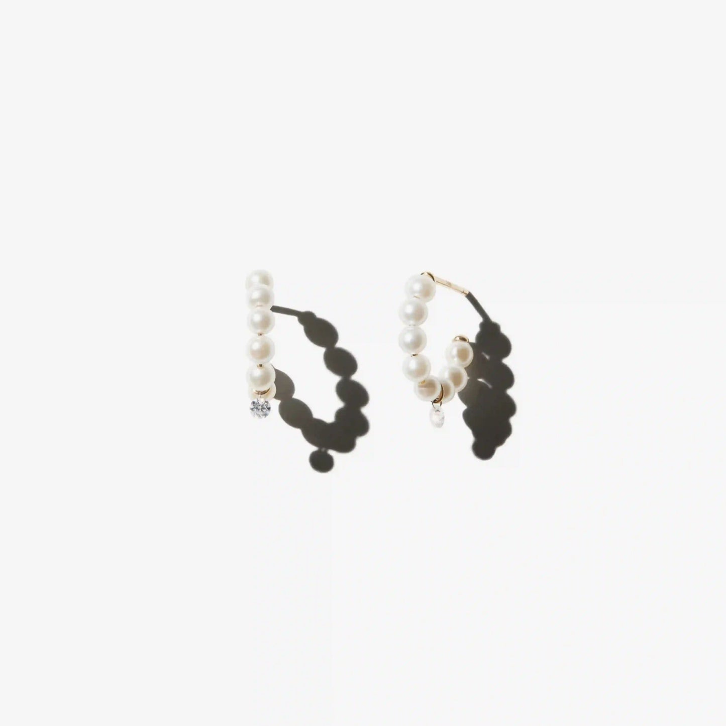 Diamond Pearl Hoops