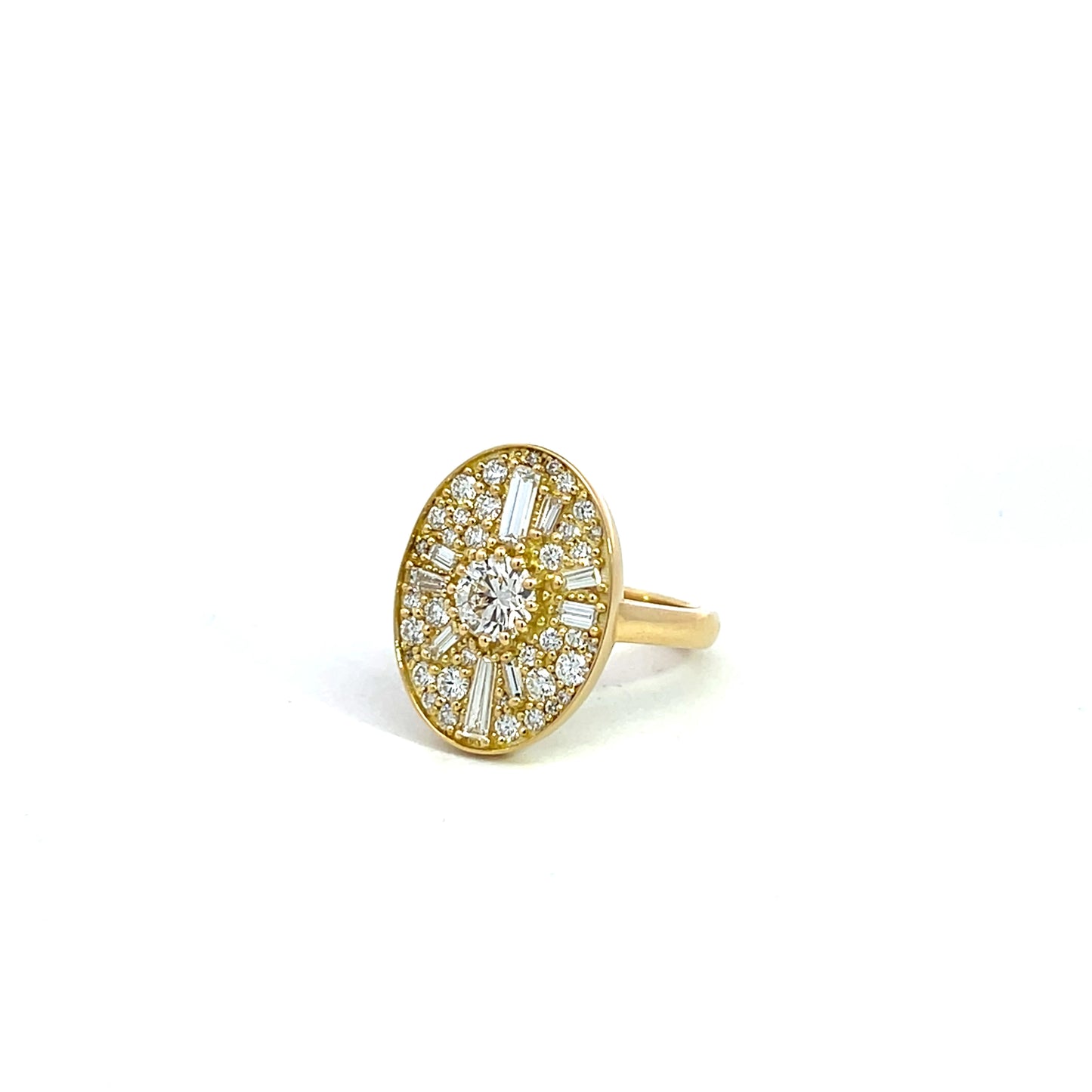Round & Baguette Cut Ring
