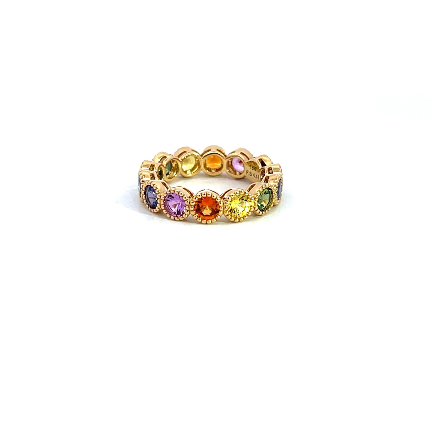Rainbow Sapphire Eternity Band