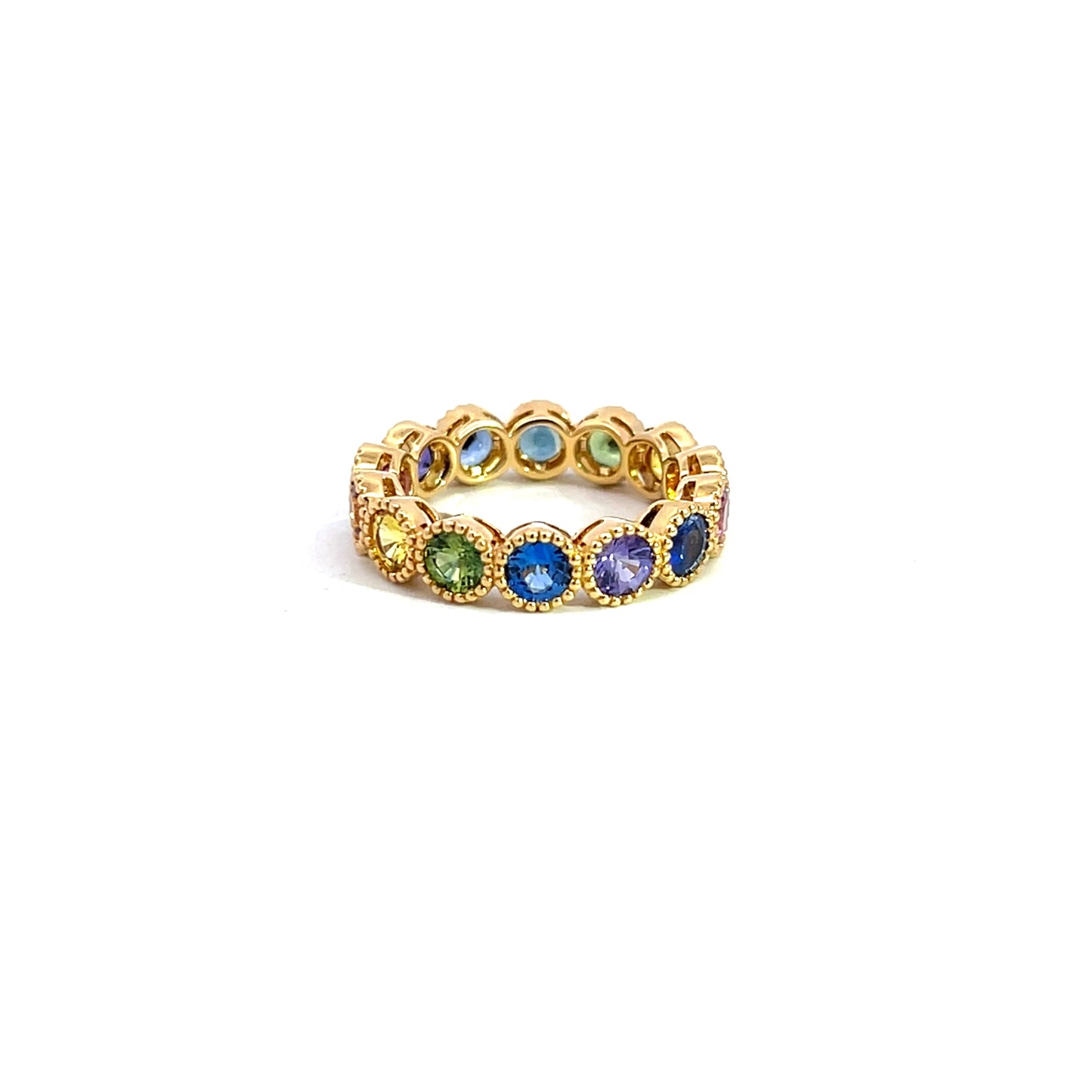 Rainbow Sapphire Eternity Band