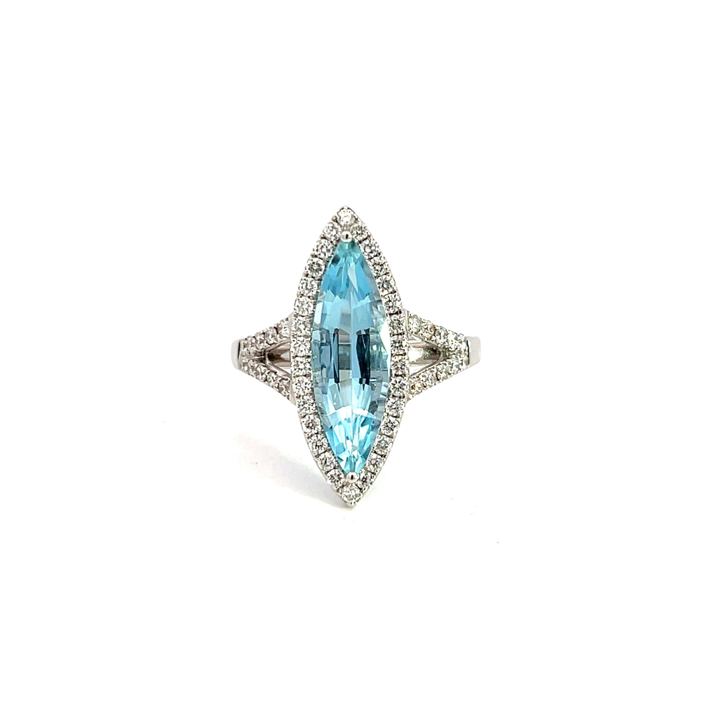 Marquise Cut Aquamarine Ring