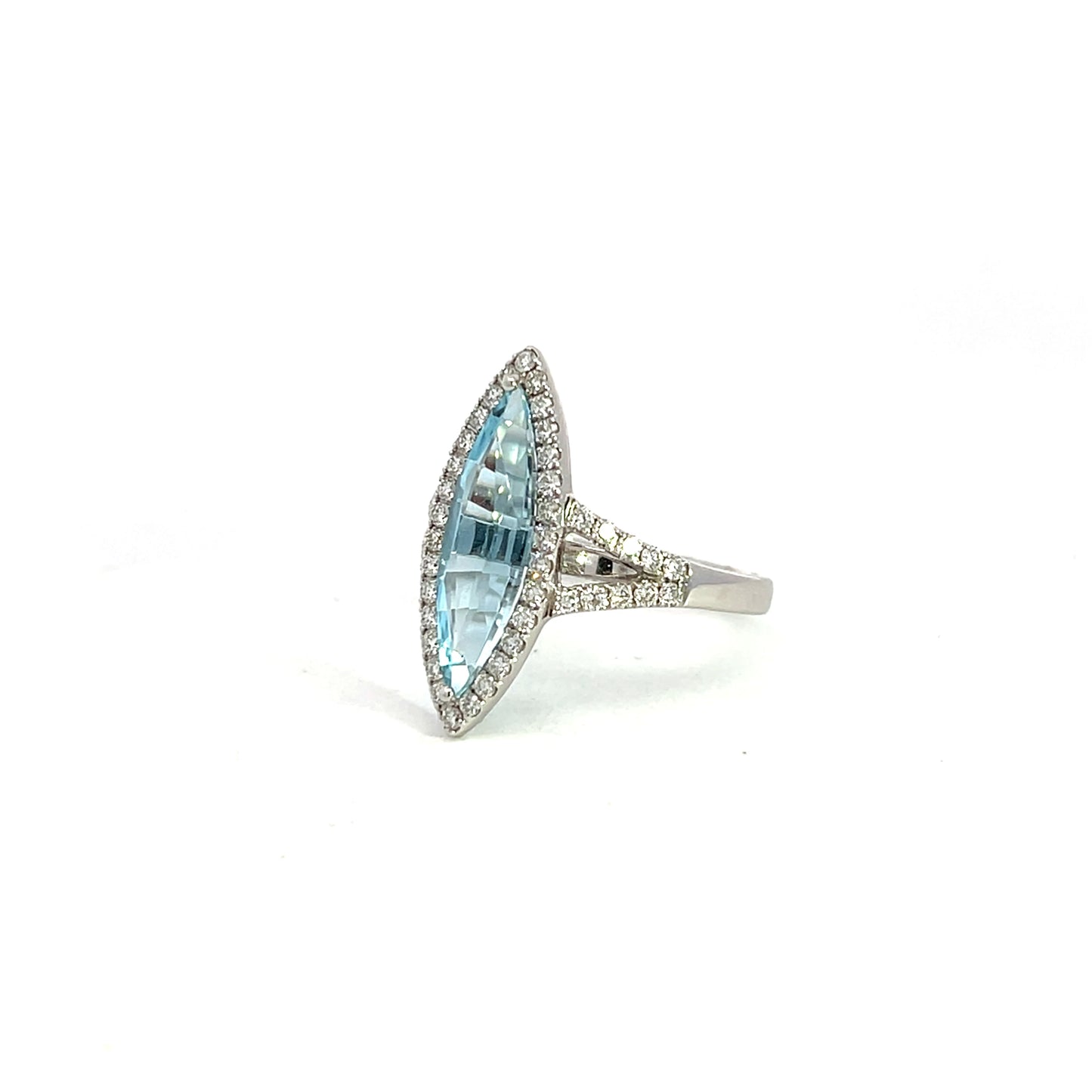 Marquise Cut Aquamarine Ring