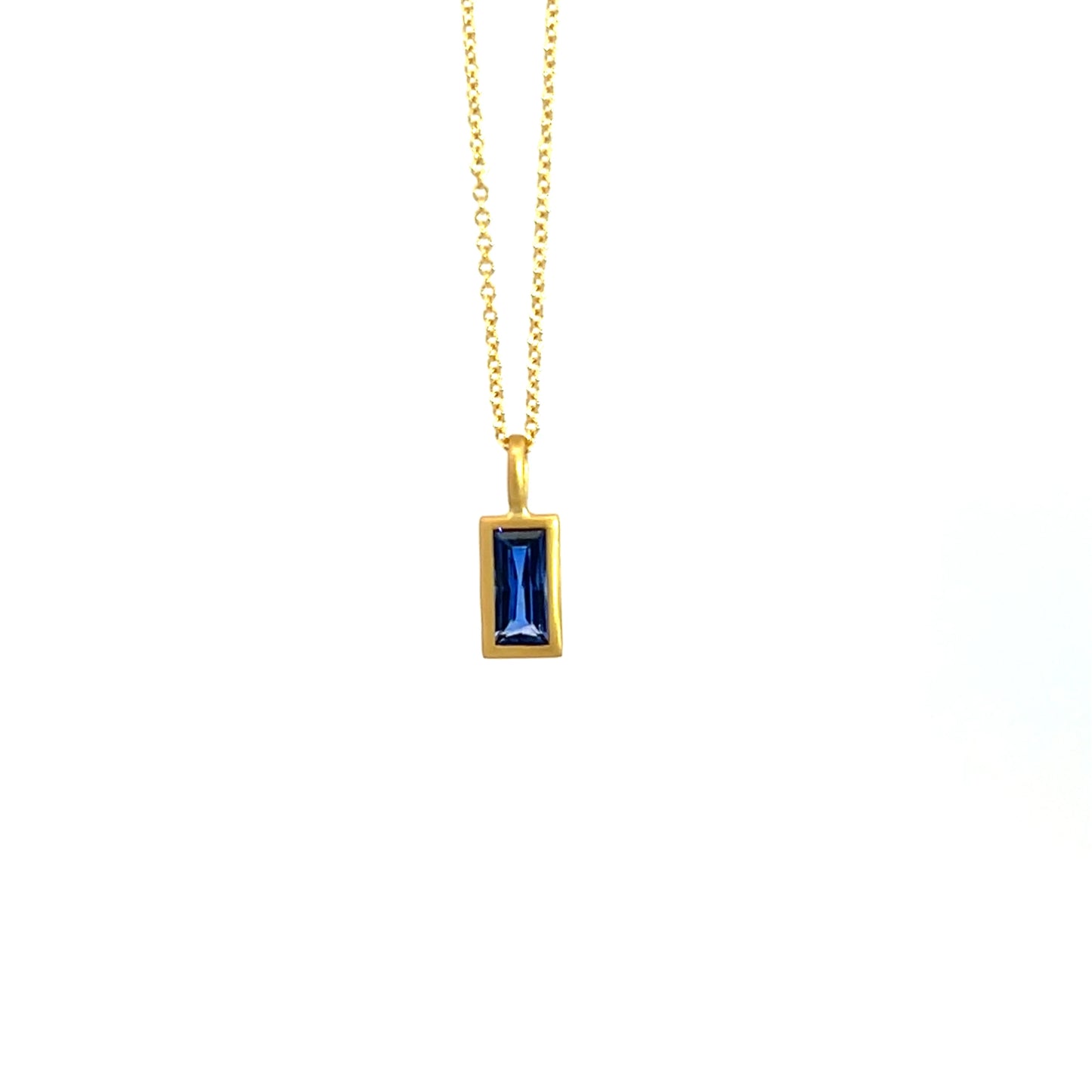 Baguette Cut Sapphire Pendant