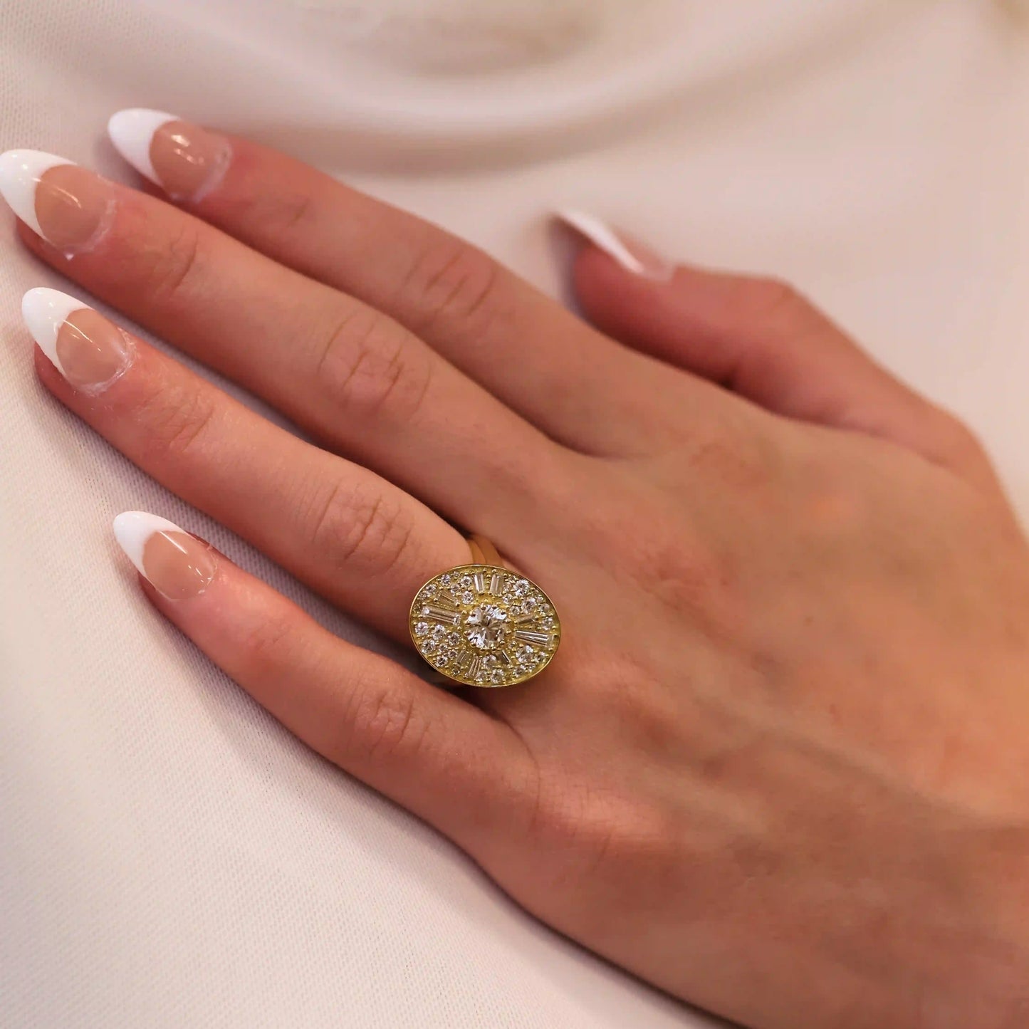 Round & Baguette Cut Ring