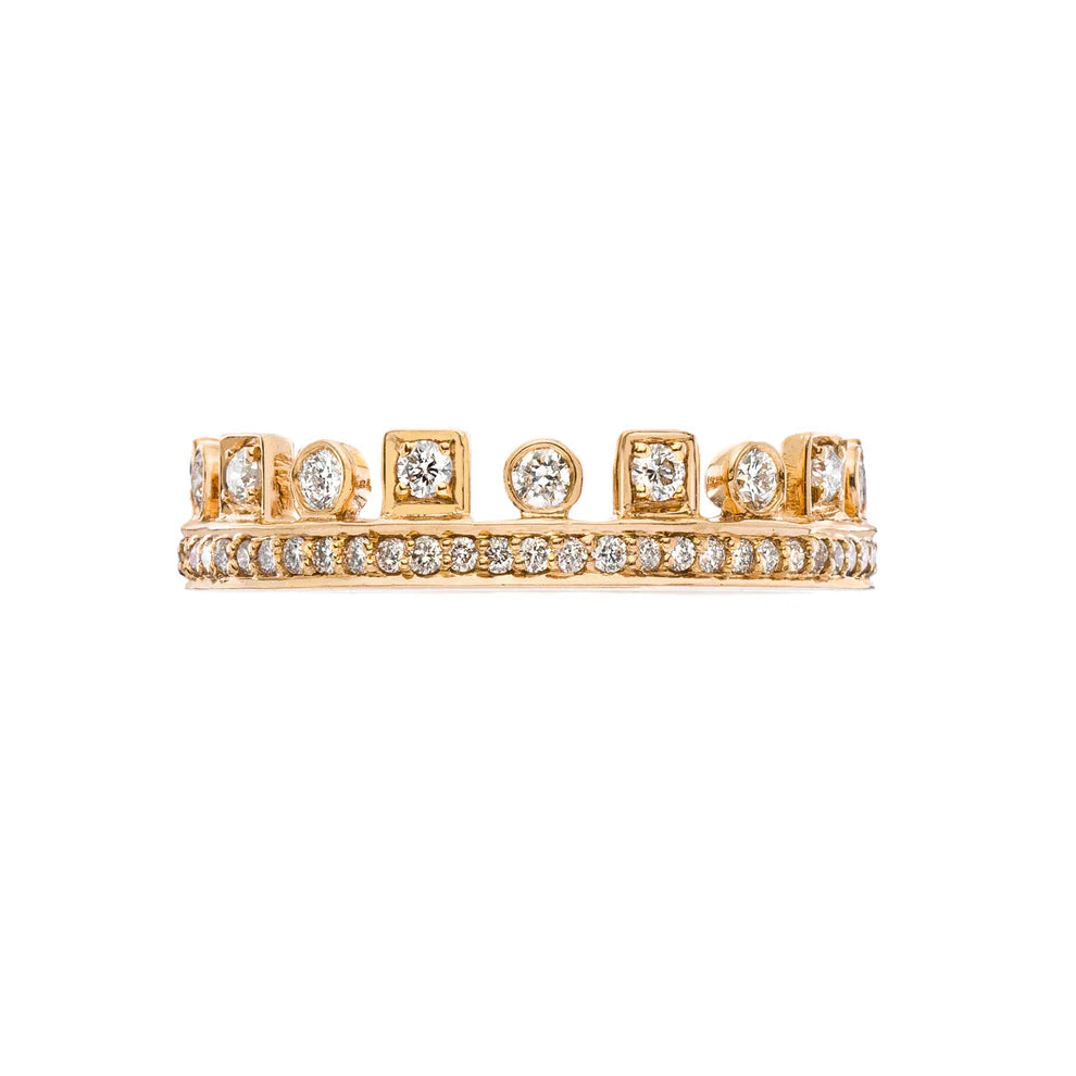 Crown White Diamond Band