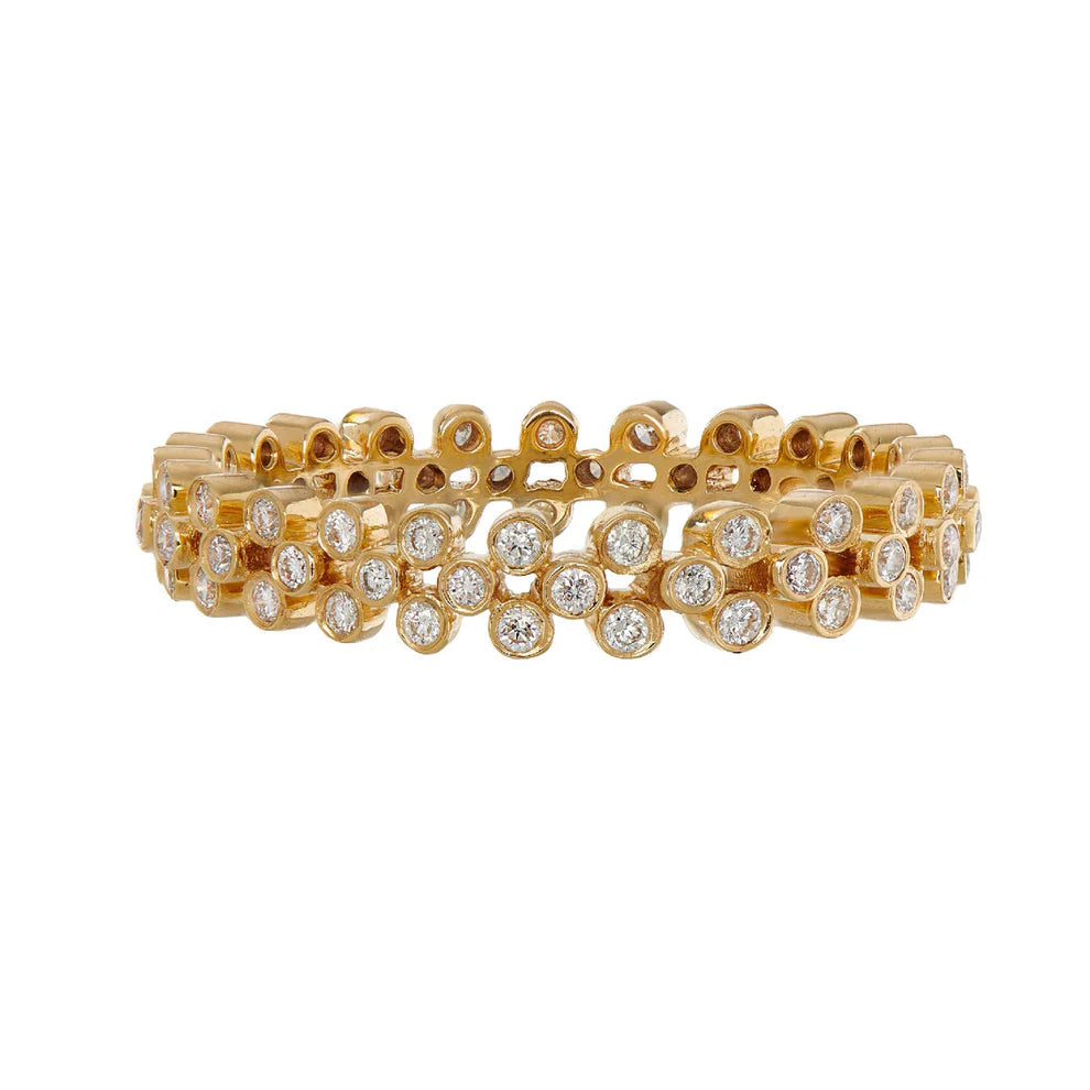 Clover White Diamond Band