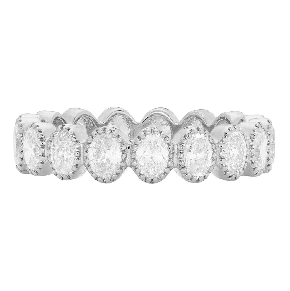 Oval White Diamond Band