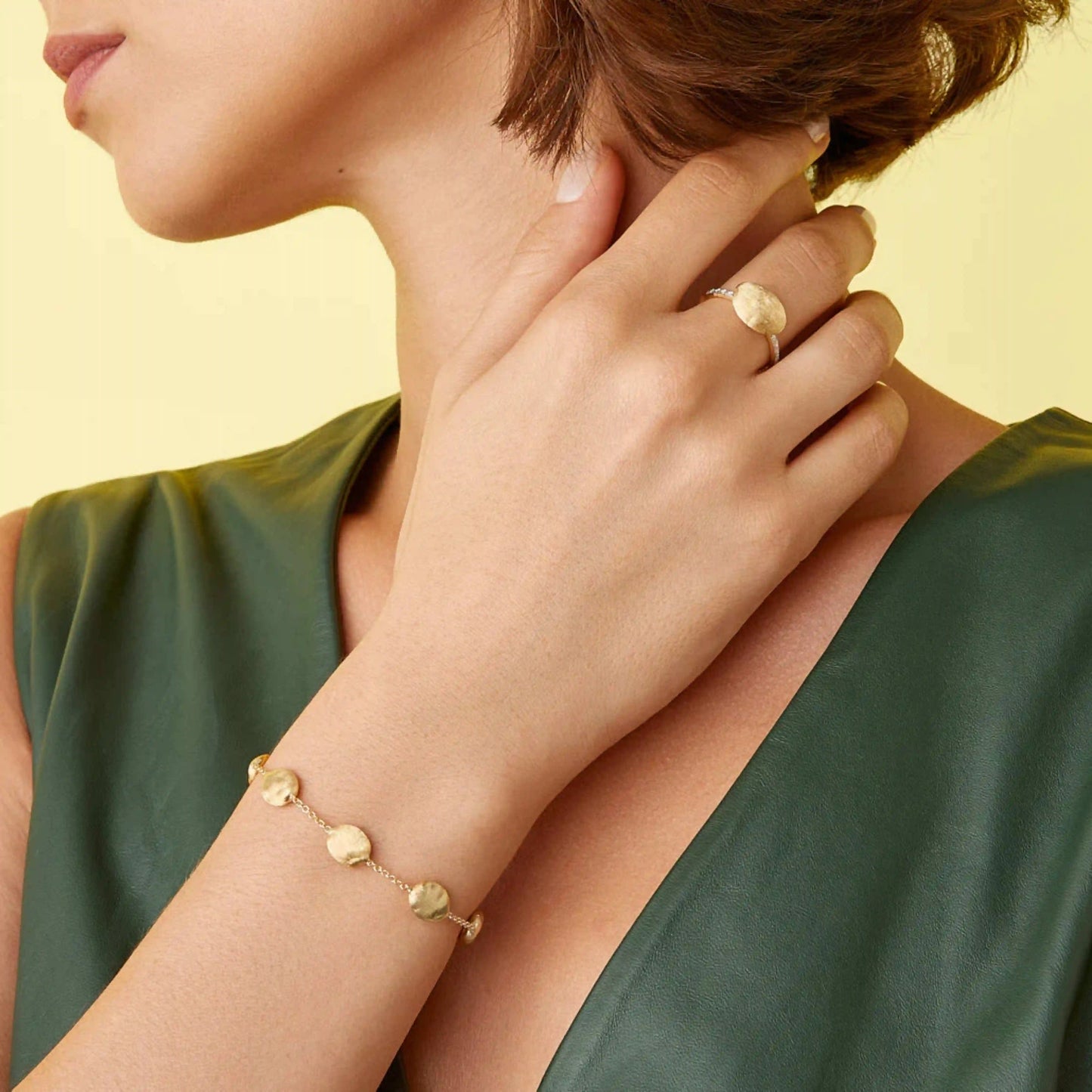 Yellow Gold Large Bead Bracelet