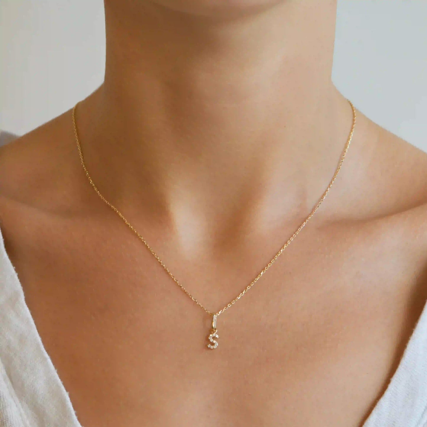 Love Letter Pavé Initial Charm "S"