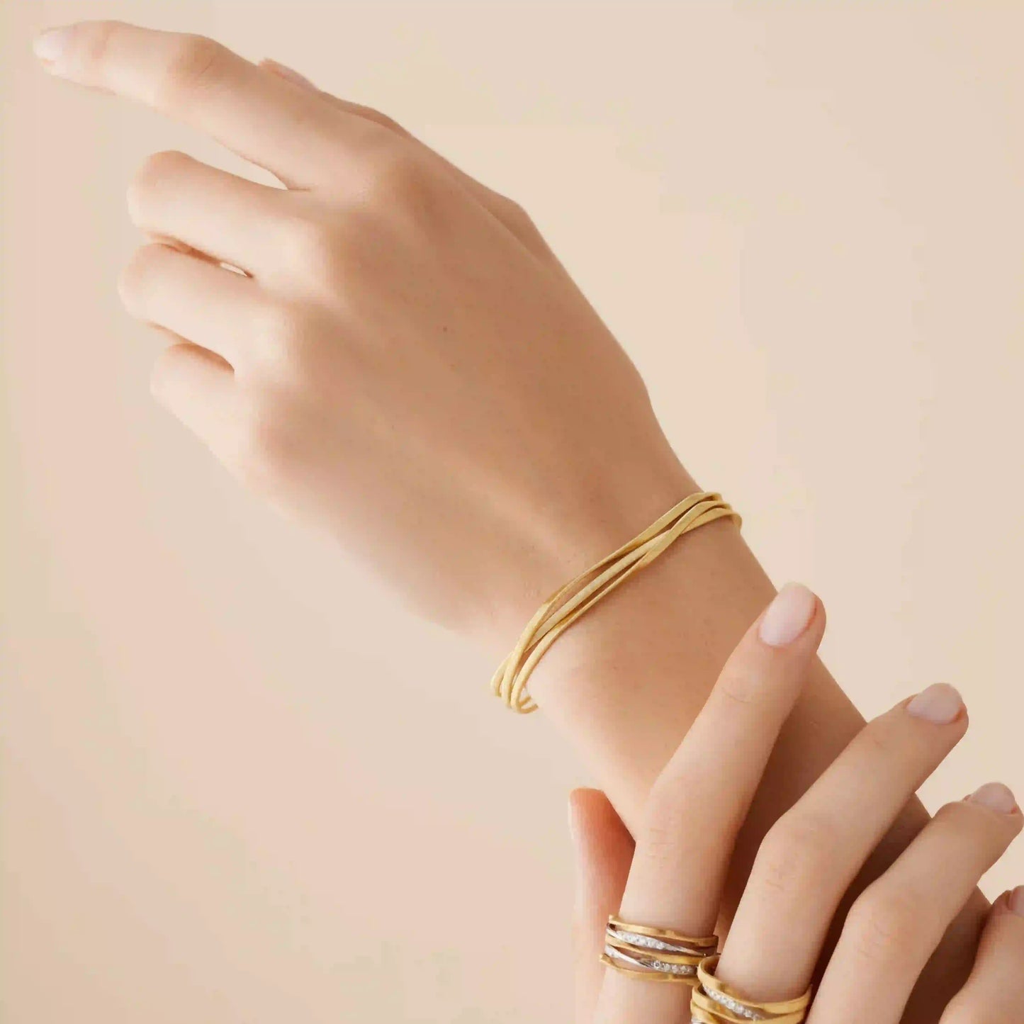 Yellow Gold 3-Strand Coil Bracelet