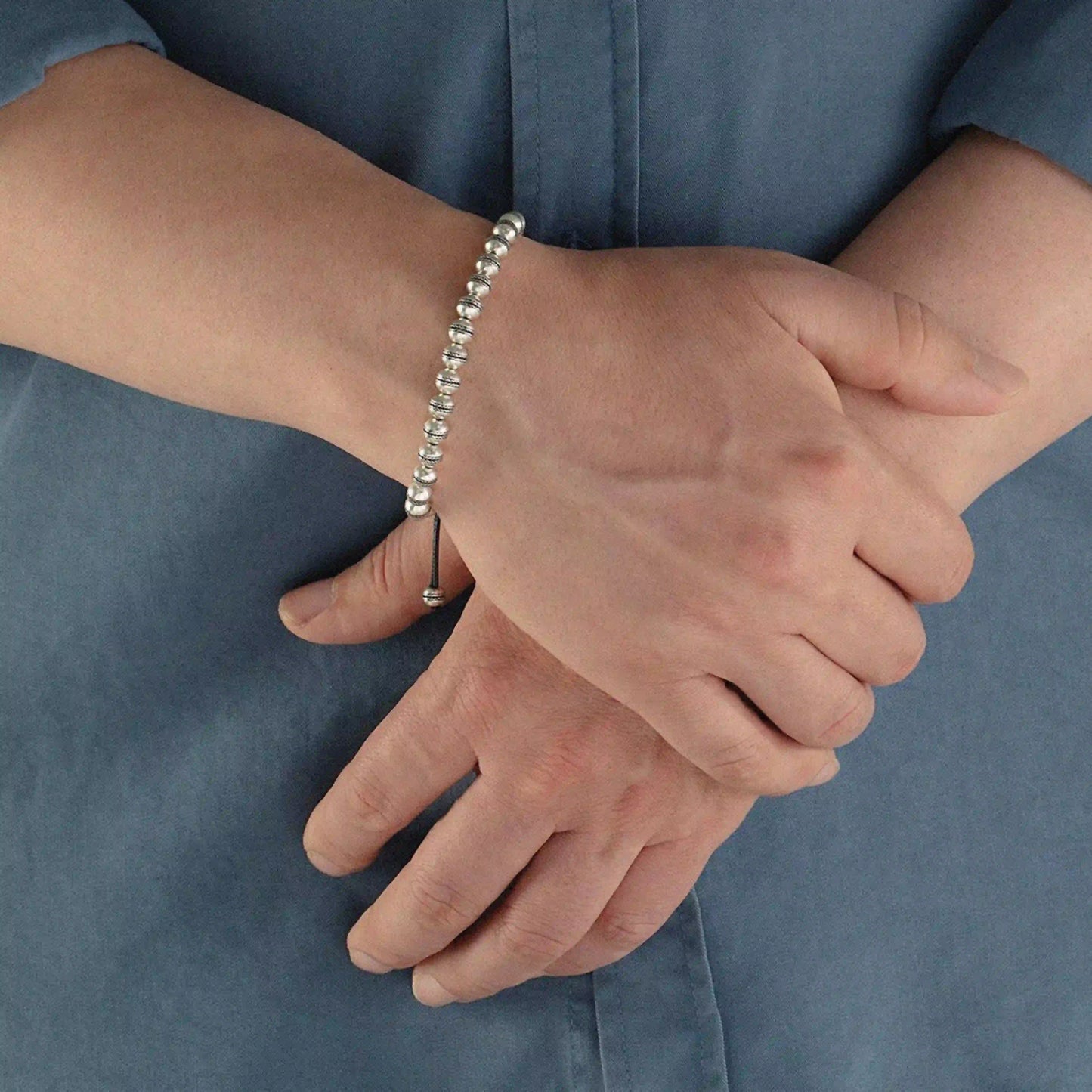 Sterling Silver Beaded Bracelet