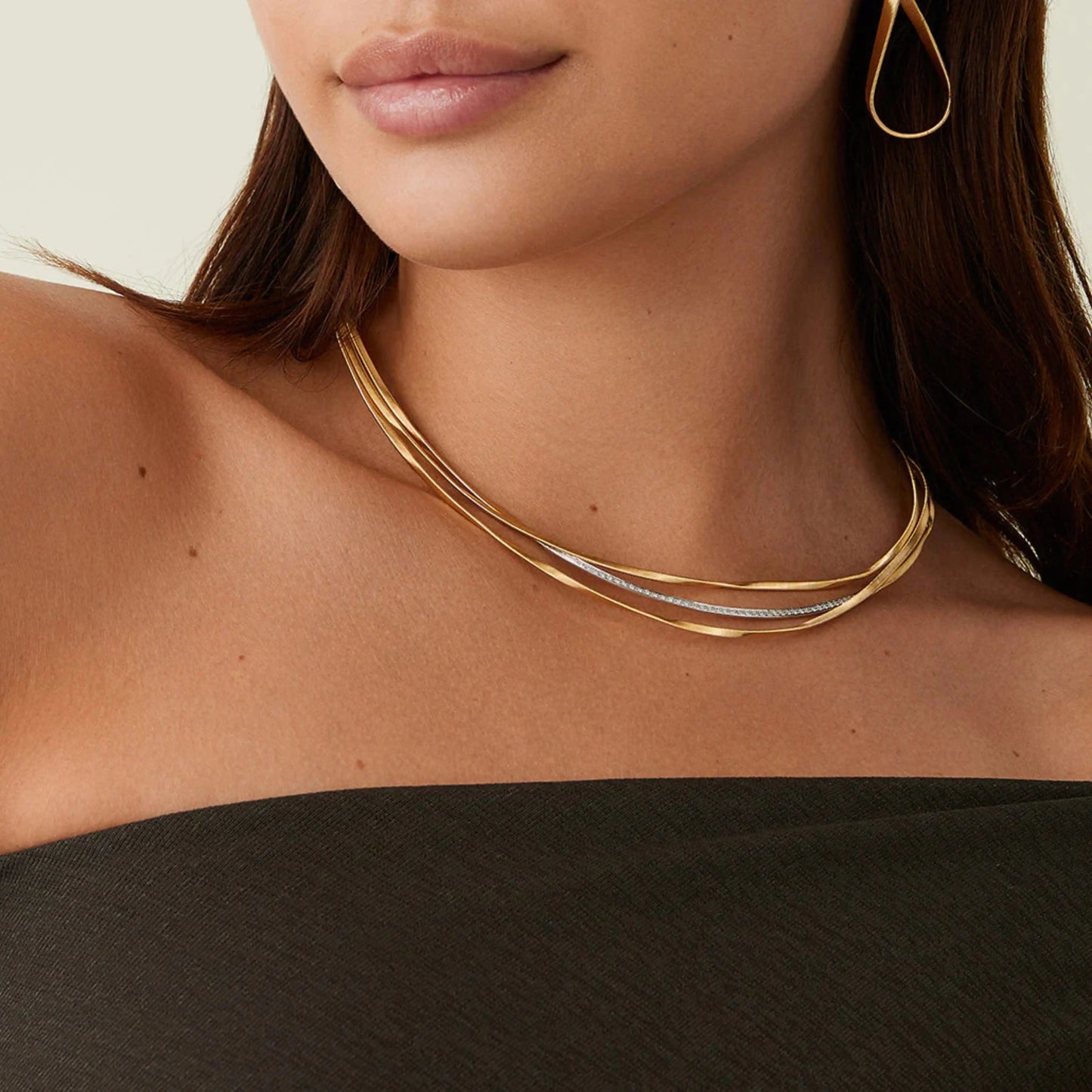 Yellow Gold 3-Strand Coil Necklace