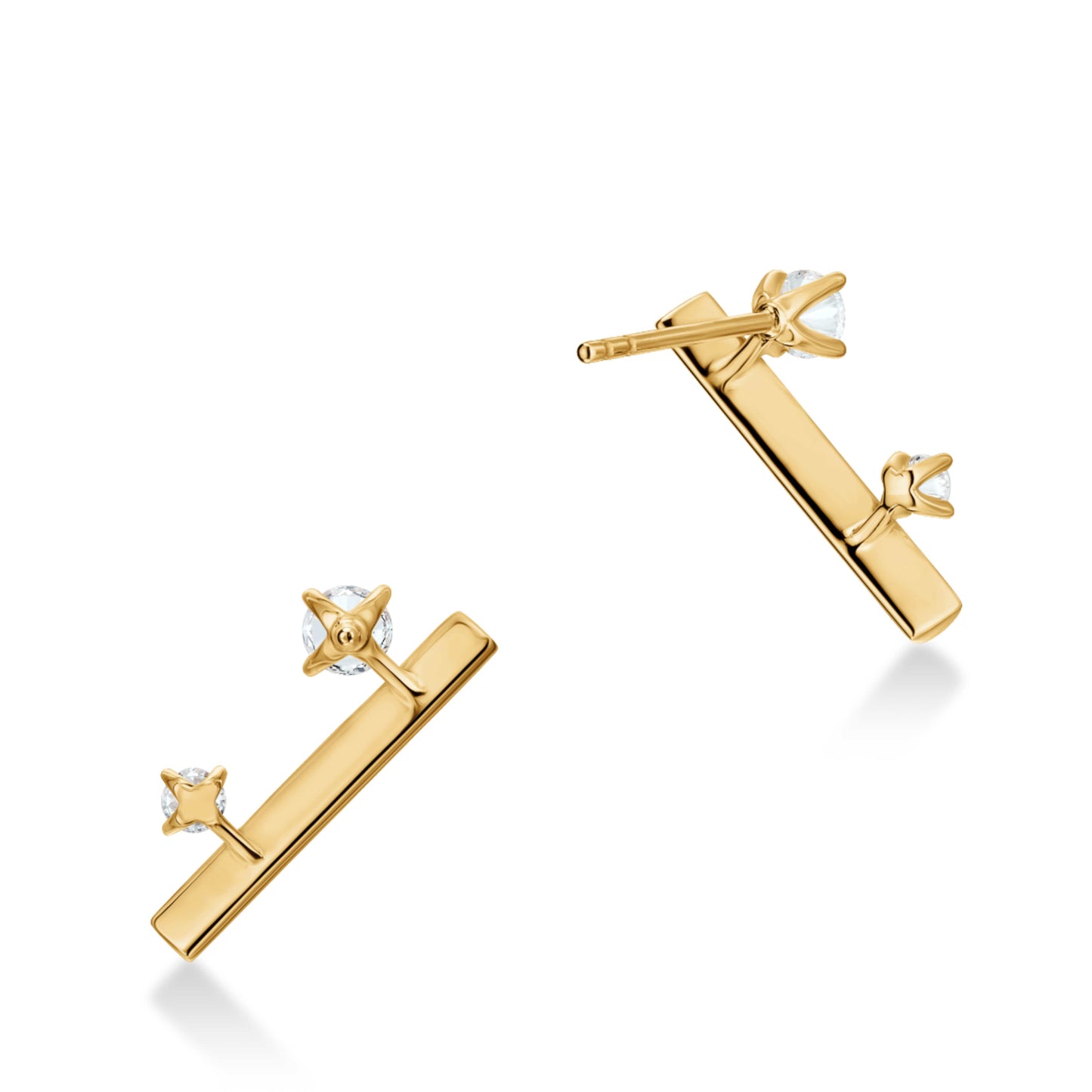 Floating Diamond Climber Earrings