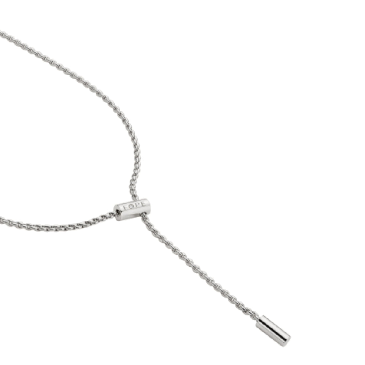 White Gold Adjustable Lariat Necklace