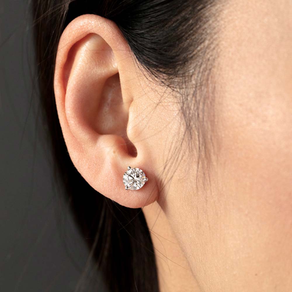 Hearts on Fire Three-Prong Stud Earrings