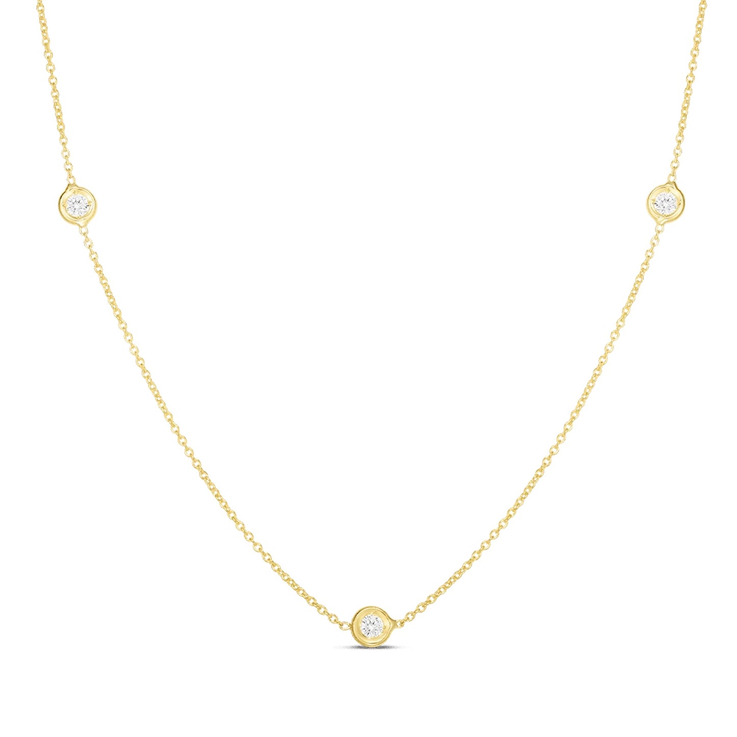 Three Station Diamond Necklace