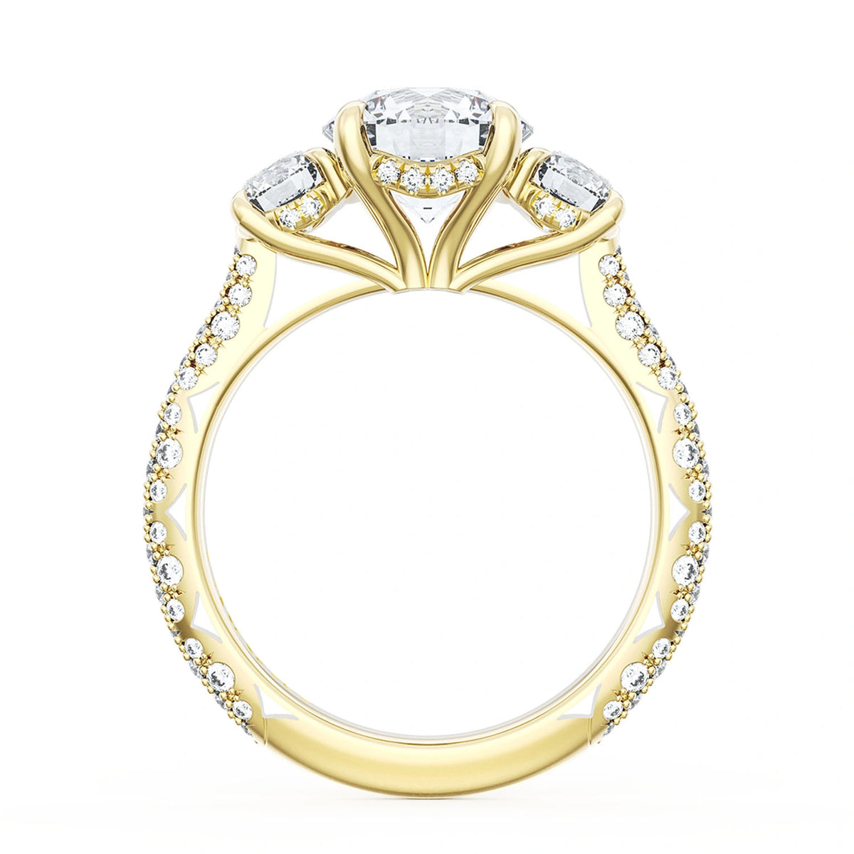 Round 3-Stone Engagement Ring