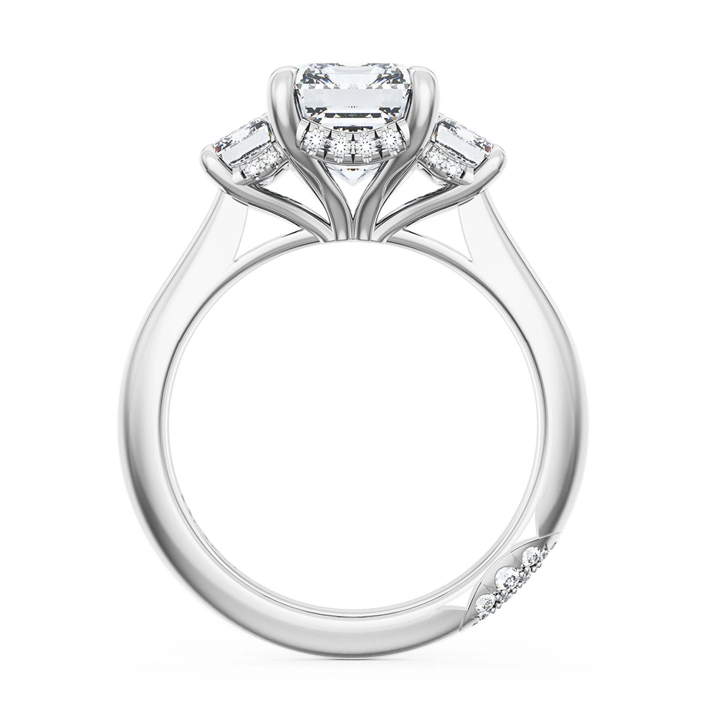Emerald 3-Stone Engagement Ring