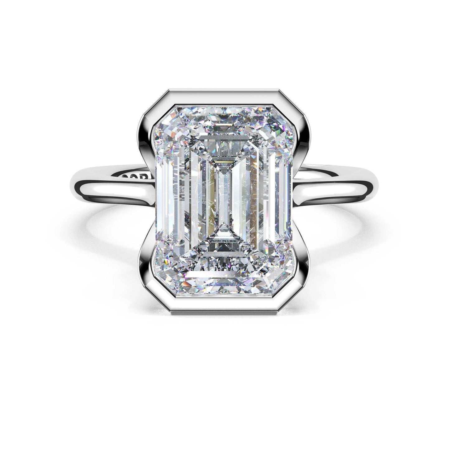 Tacori Founder's Collection | Emerald North/South Semi-Bezel Pavé-Prong Ring