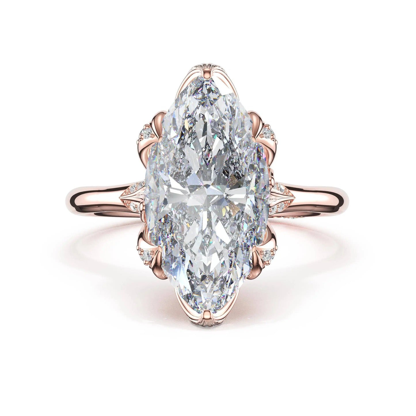 Tacori Sculpted Crescent | Marquise Petal-Crown Pavé Accent Solitaire