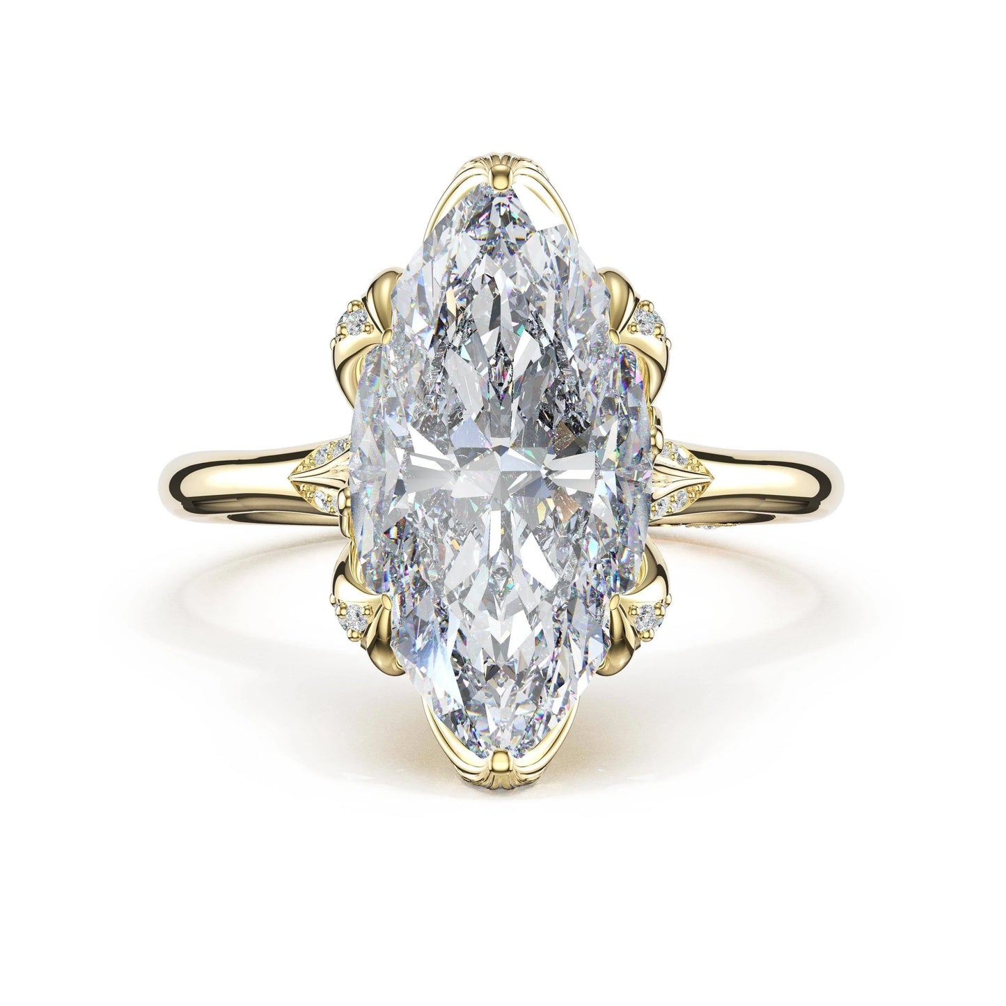 Tacori Sculpted Crescent | Marquise Petal-Crown Pavé Accent Solitaire