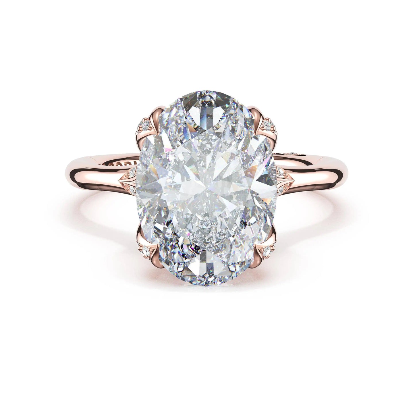 Tacori Sculpted Crescent | Oval Petal-Crown Pavé Accent Solitaire