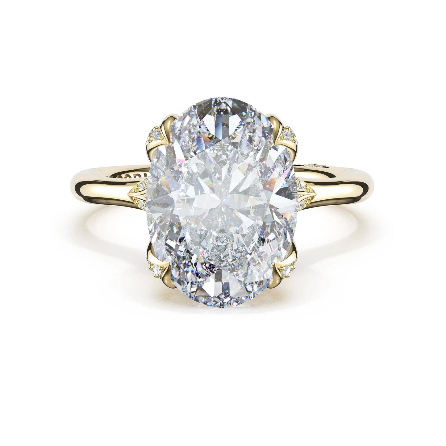 Tacori Sculpted Crescent | Oval Petal-Crown Pavé Accent Solitaire
