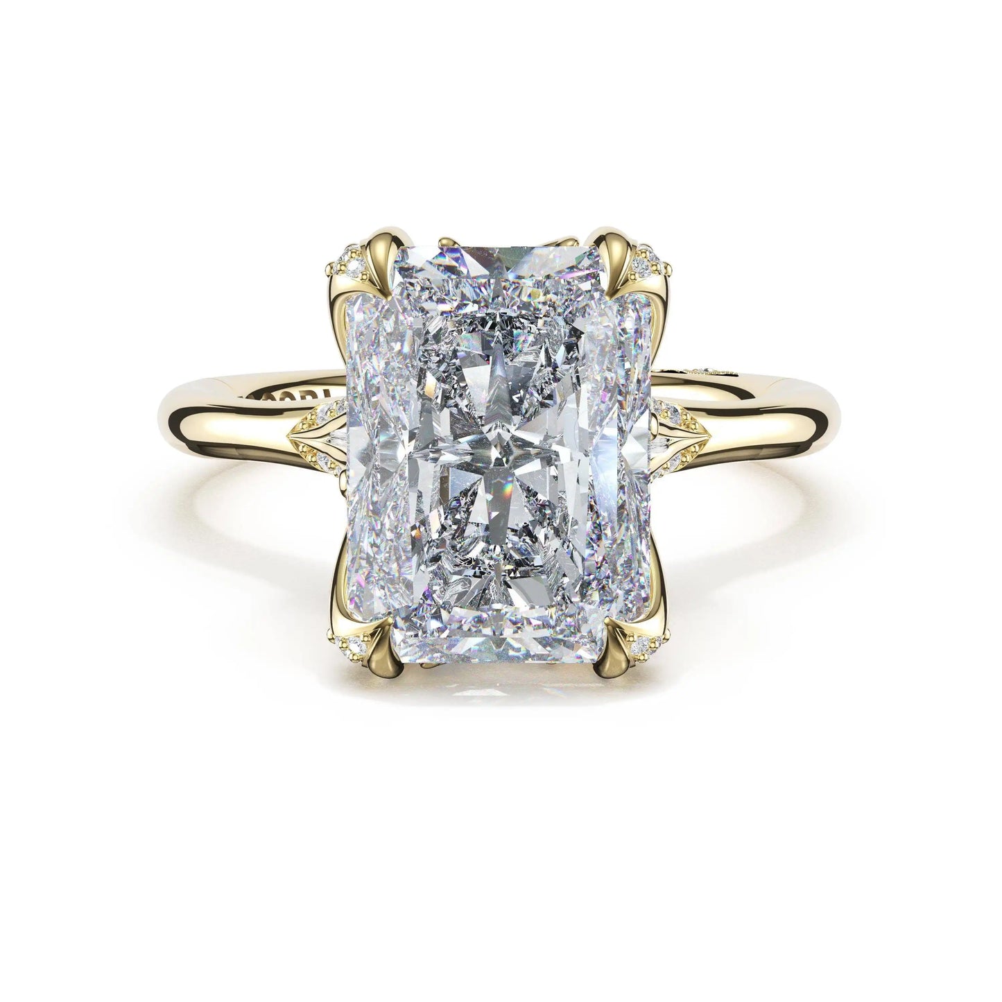 Tacori Sculpted Crescent | Radiant Petal-Crown Pavé Accent Solitaire