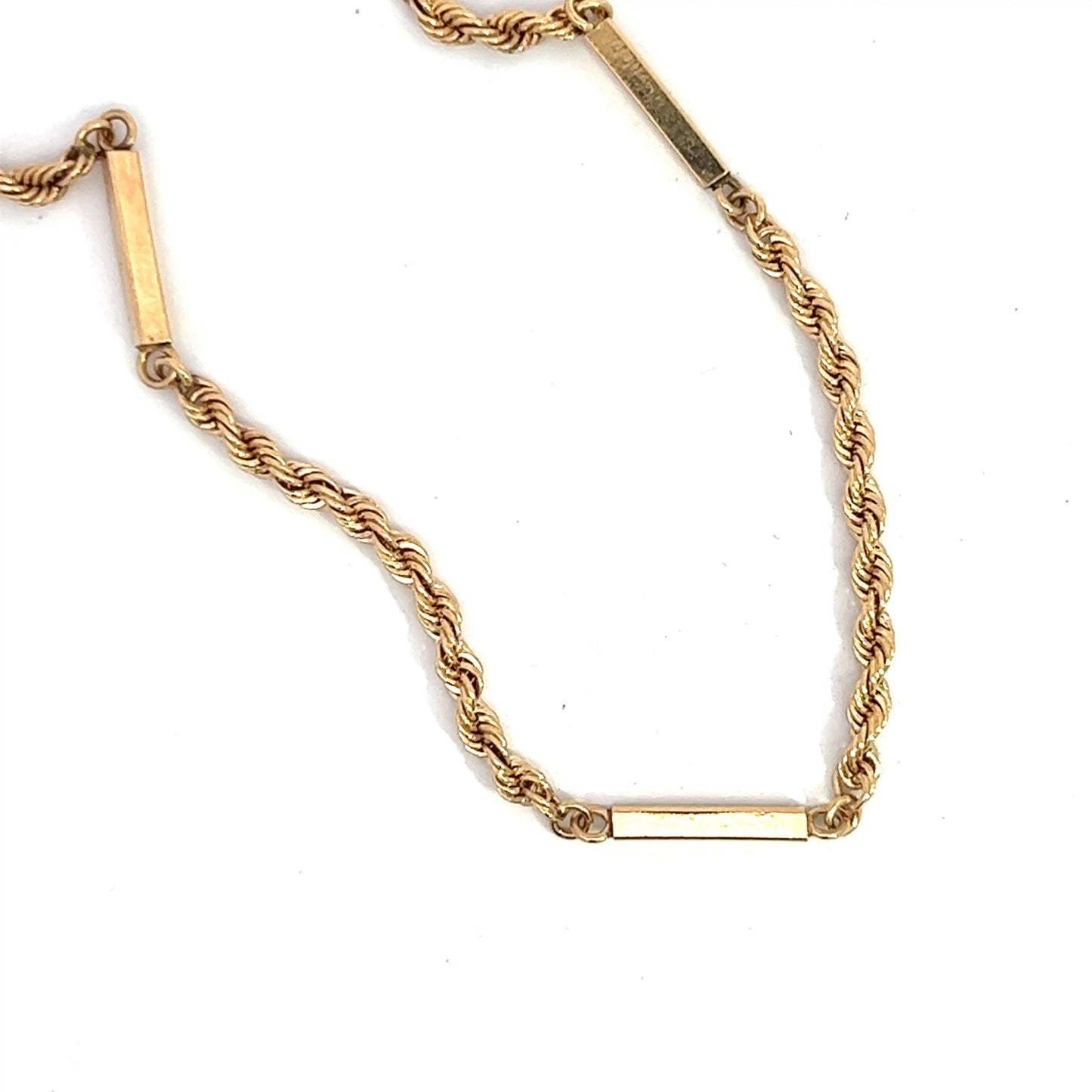Gold Rope and Bar Chain