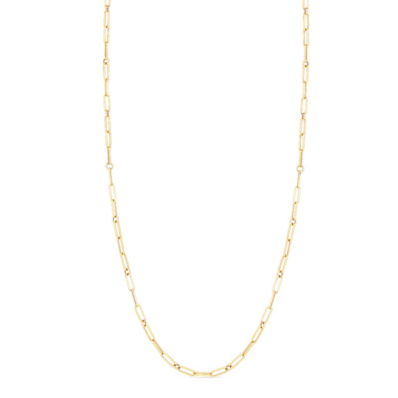 Fine Paper Clip Link Necklace