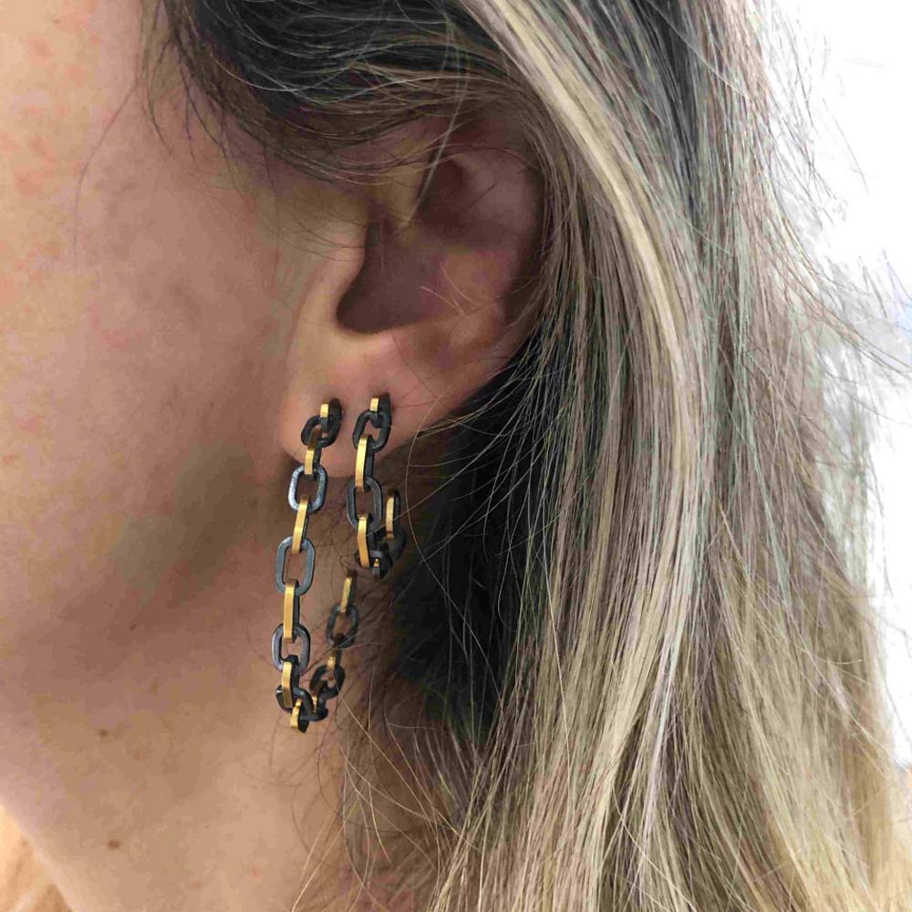 Gold Link Earrings