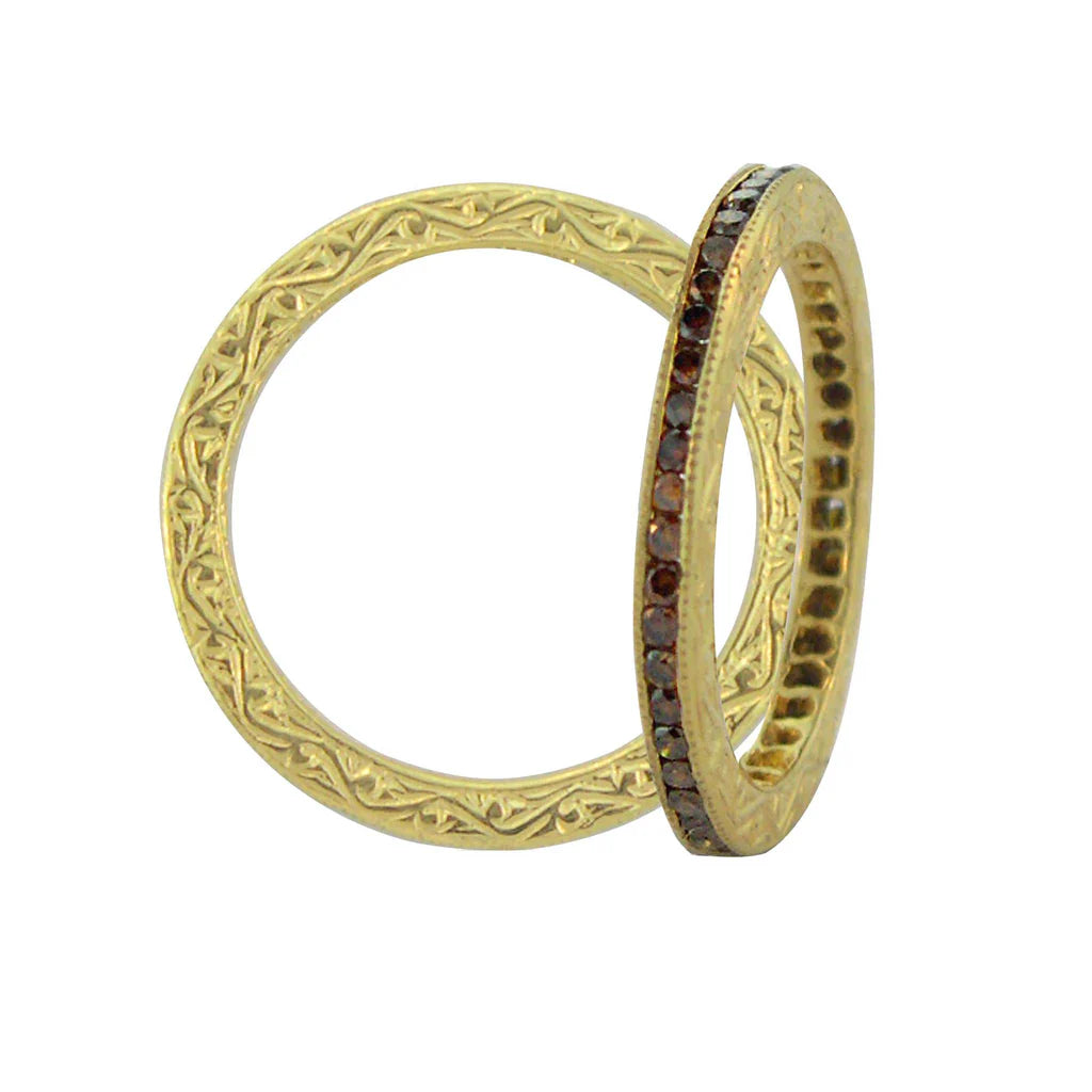 Channel Set Burnt Orange Diamond Band