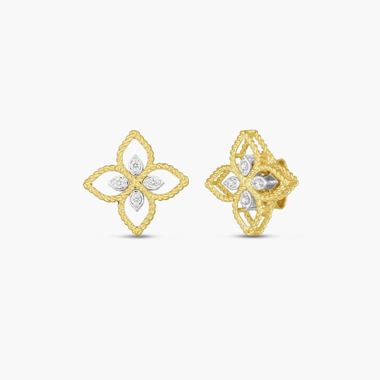 Classic Open Frame Diamond Stud Earrings