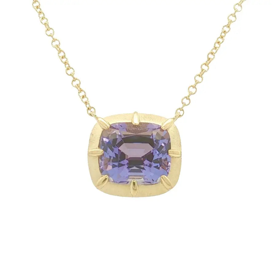Cushion Cut Tanzanite Necklace