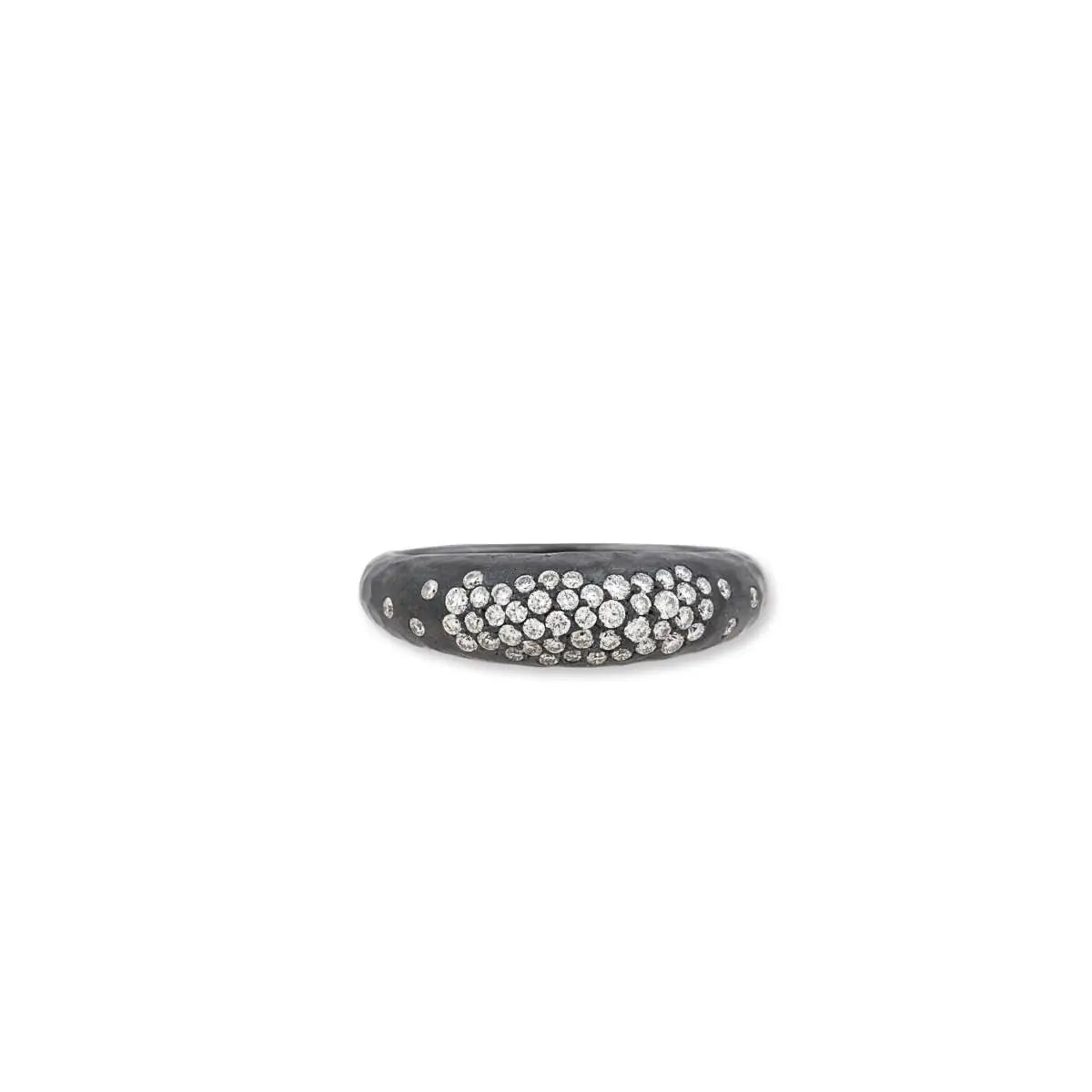 Oxidized Silver Ring with Diamonds