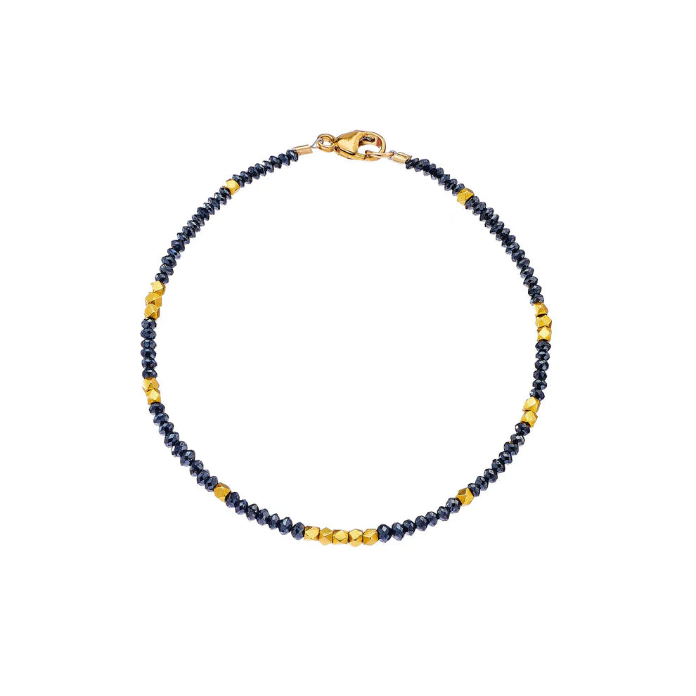 Black Diamond and Gold Bracelet