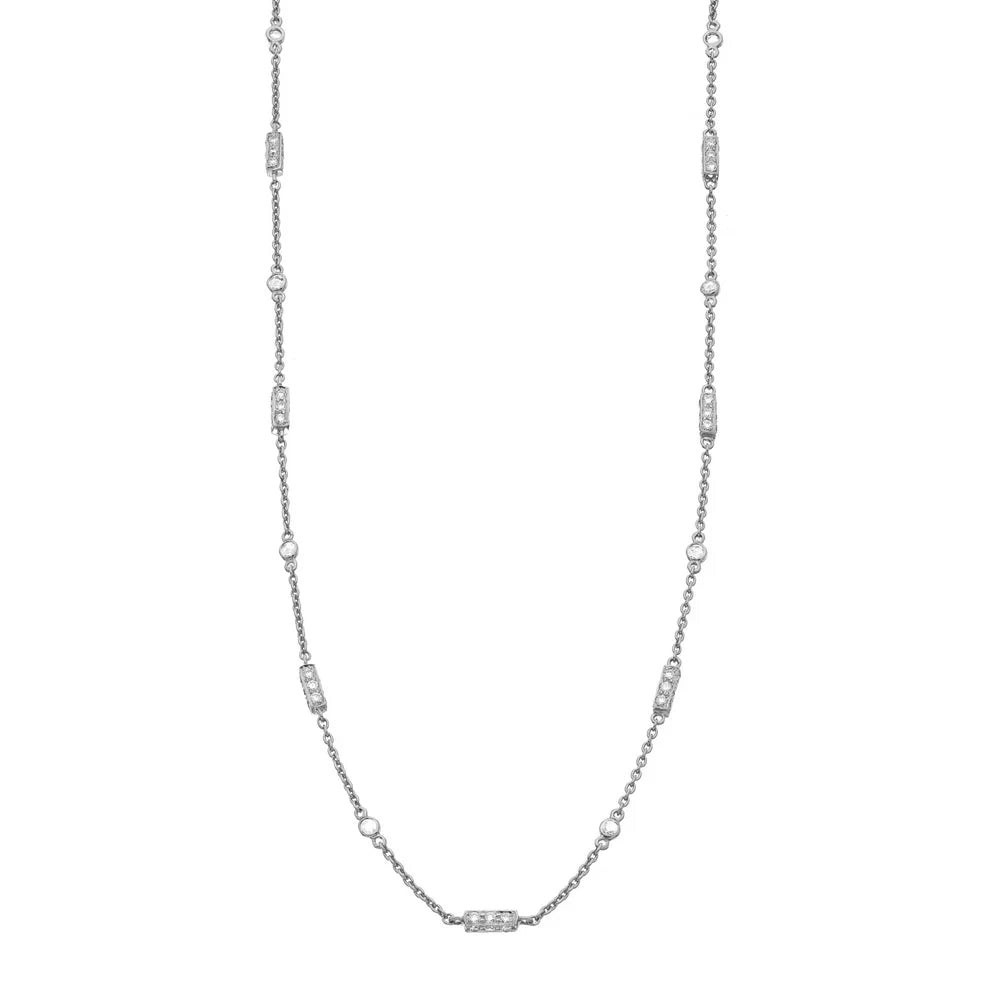 Barrel White Diamond Chain