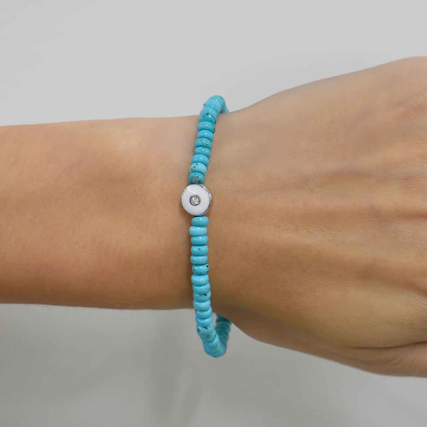 Turquoise Rondelle Enamel Bracelet