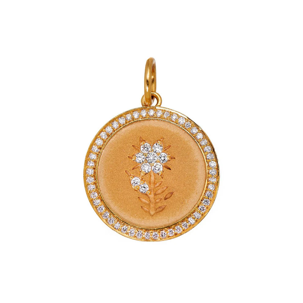 Fleur White Diamond Charm