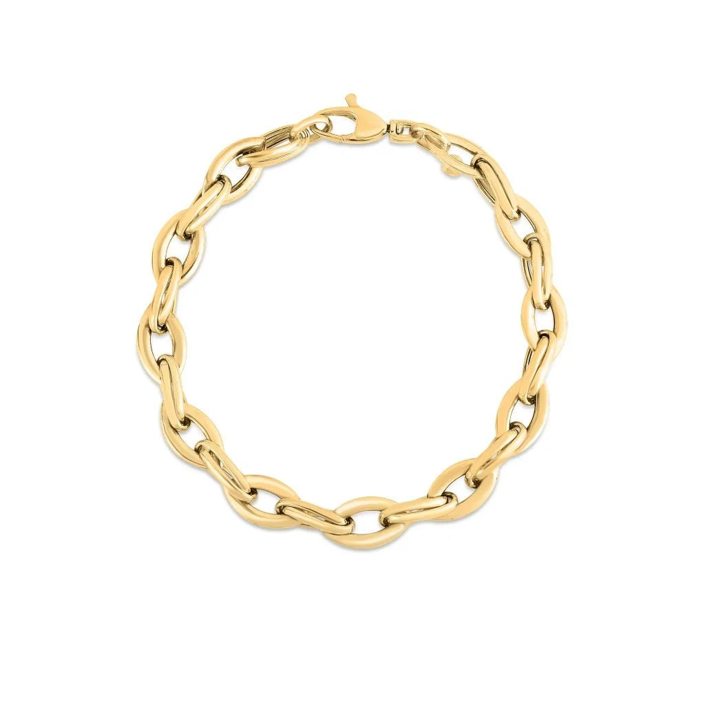 Gold Almond Link Bracelet